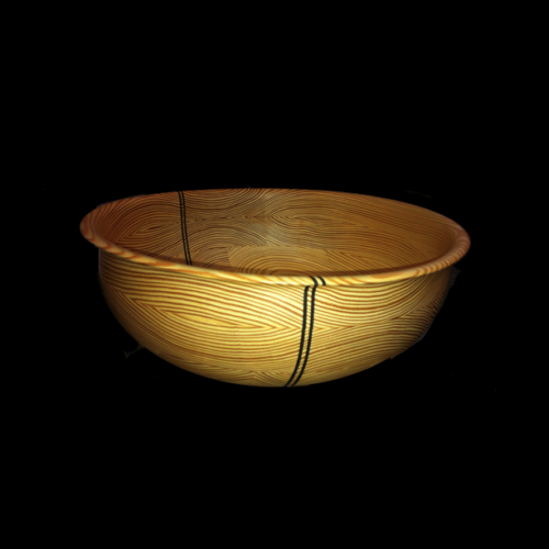 Southern Yellow Pine Bowl with 2 Verticle Wenge Stripes